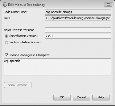 Editing module dependencies