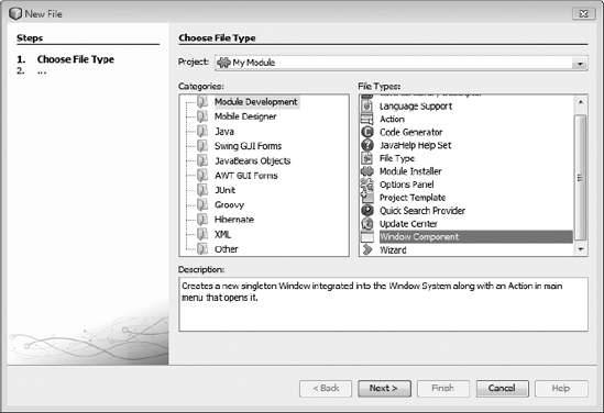 Creating a TopComponent: Step 1