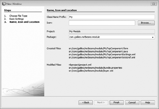 Creating a TopComponent: Step 3