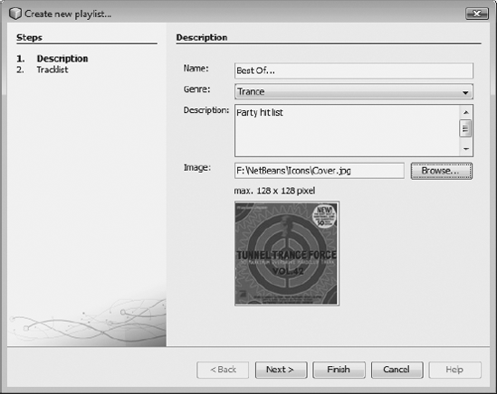 First step in the playlist-creation example
