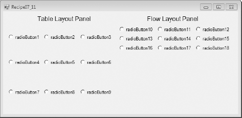 Using a FlowLayoutPanel panel and a TableLayoutPanel panel