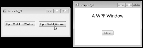 Displaying a WPF window from a Windows Forms application
