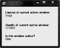 Retrieving information about the active window