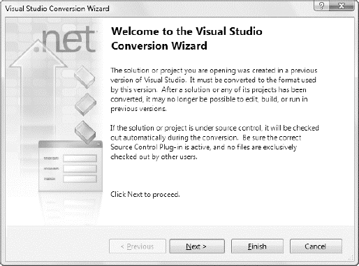 Importing a web project that was created with an older version of Visual Studio