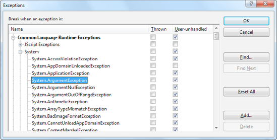 Visual Studio's exception viewer