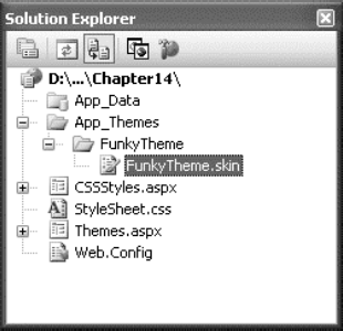 A theme in the Solution Explorer