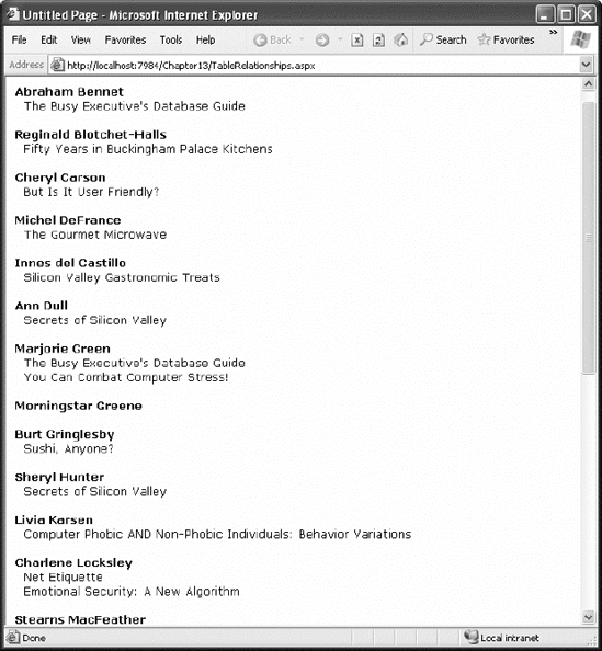 Hierarchical information from two tables