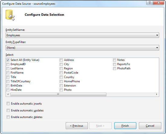 Choosing columns