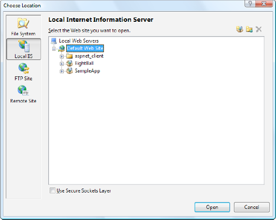 Viewing virtual directories in Visual Studio