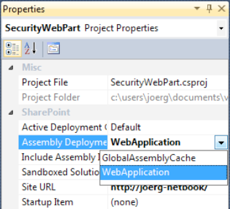 Setting the Assembly Deployment property