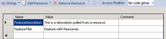 The resource file used in the feature resource example