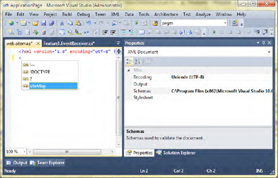 Editing an embedded XML file using the schema