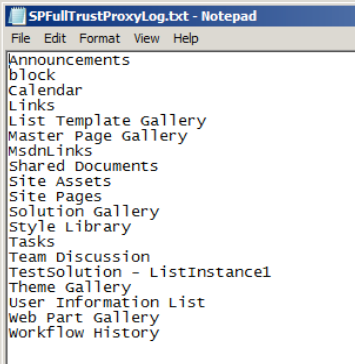 Text file created by the full-trust proxy