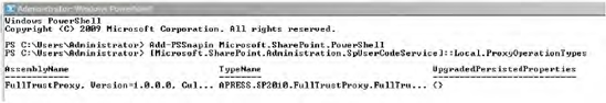 Check whether your full-trust proxy was registered in SharePoint.