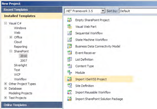 Importing the VSeWSS project