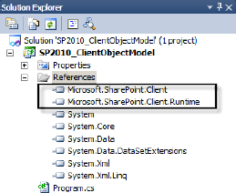 Referencing the client object model DLLs in a Windows application