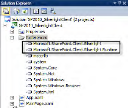 Referencing the client object model DLLs in a Silverlight application