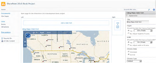 Custom Web Part containing Bing Maps