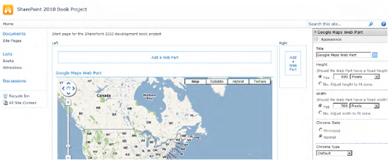 Custom Web Part containing Google Maps