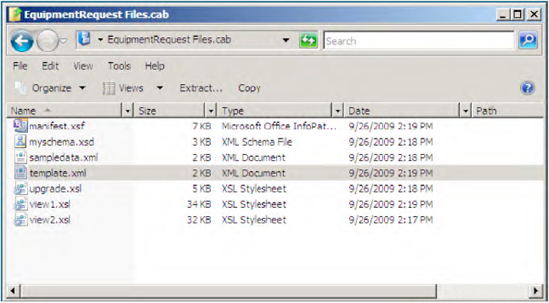 Structure of InfoPath files