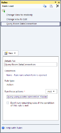 Creating a rule to query a data connection