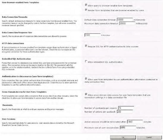 Central Administration: Configuring InfoPath Forms Services