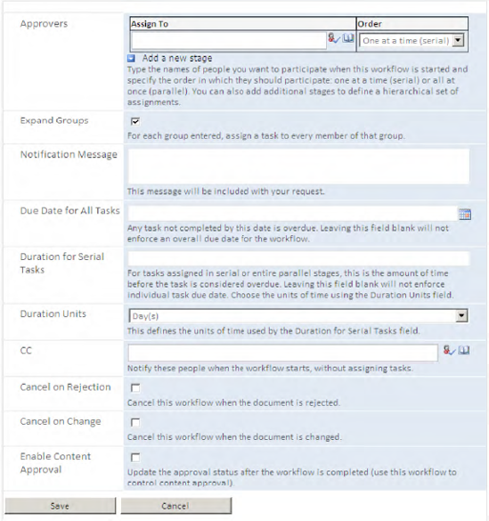 Example association and initiation form based on InfoPath