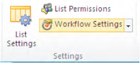 List Settings ribbon