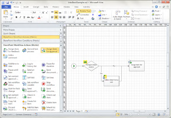 Designing workflows with Visio 2010