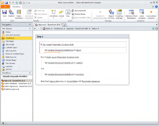 Editing a declarative workflow in SharePoint Designer 2010