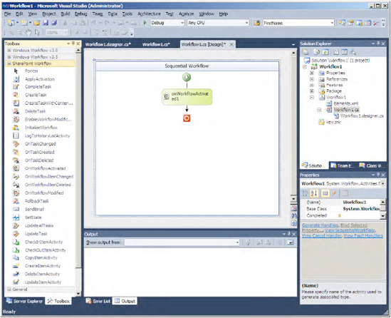 Developing workflows in Visual Studio 2010