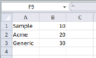 A simple Excel spreadsheet