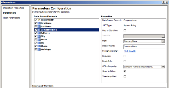 Configuring the CompanyName parameter for operations