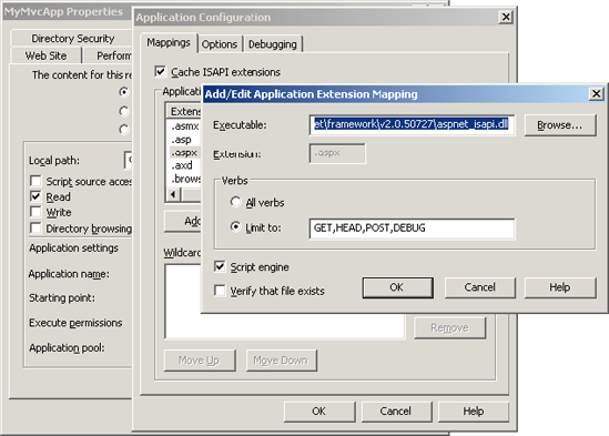 IIS 6 Manager's mapping from .aspx to aspnet_isapi.dll