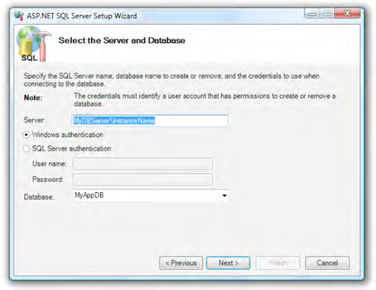 Initializing your database schema for SqlMembershipProvider