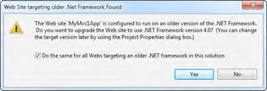 Visual Studio 2010 will ask permission to target .NET 4