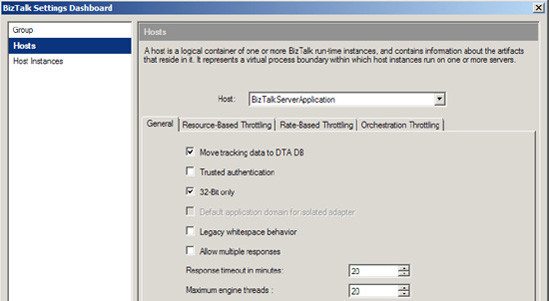 The BizTalk Settings Dashboard