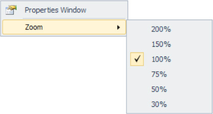 Zooming options on an orchestration