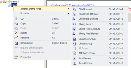 Adding schema nodes