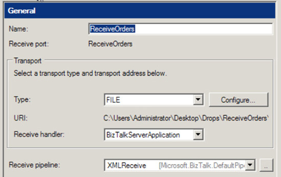 Configuring the Receive Port for Splitting