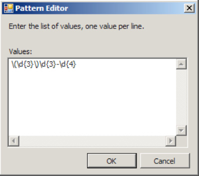 Pattern Editor dialog box