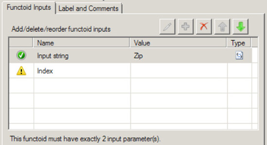 Configure Functoid Inputs dialog box