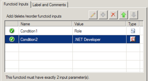 Configuring the Not Equal functoid