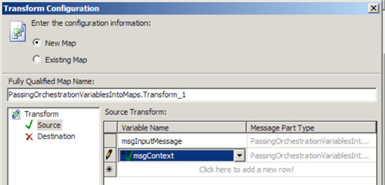 Configuring map source messages