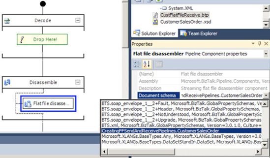 Configuring a receive pipeline for a flat file schema