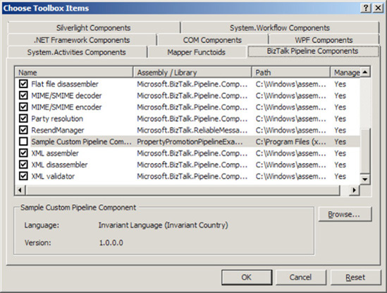 Adding a custom pipeline component to the toolbox