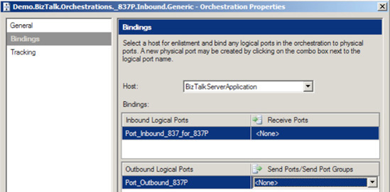 Port Bindings Properties dialog box