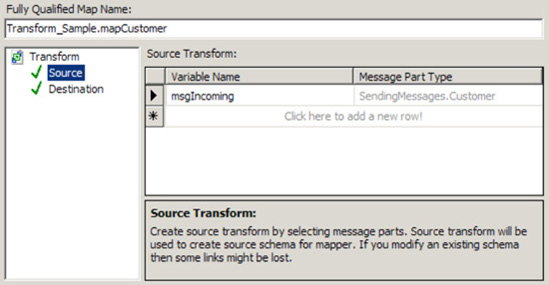 Transform Configuration dialog box