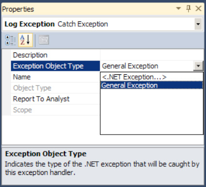 Setting the Exception object type and name