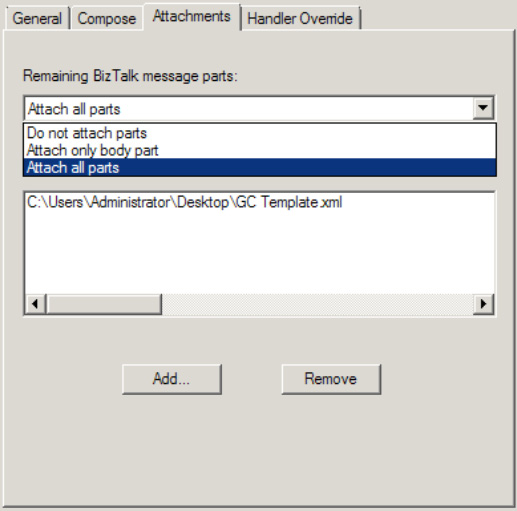 Setting the SMTP attachment